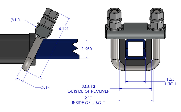Hitch Clamp - Cross Clamp 1 1/4"